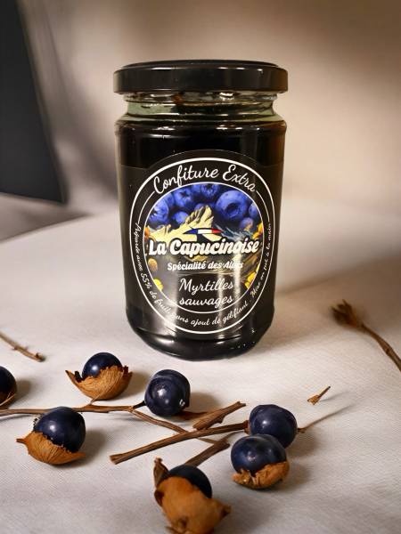 Savourer une confiture myrtille sauvage artisanale La Capucinoise des Hautes-Alpes, recette traditionnelle intense gourmande fruitée authentique locale