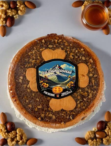 Commander une tarte sablée pur beurre miel noix artisanale des Hautes-Alpes aux saveurs généreuses et délicatement gourmandes